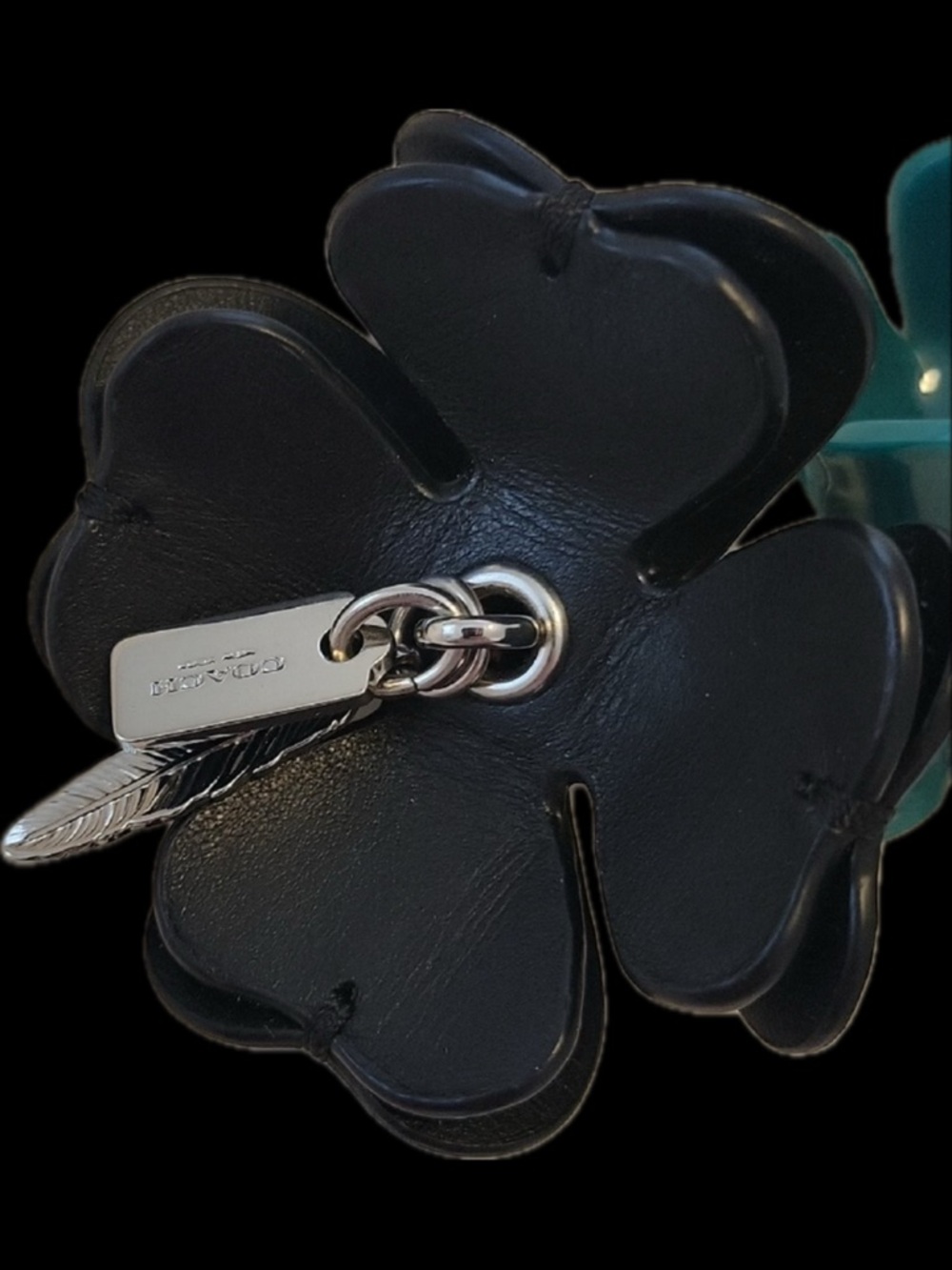 Coach Floral Resin and Coated Canvas Tea Rose Bag Charm, green and floral colors - Picture 6 of 14